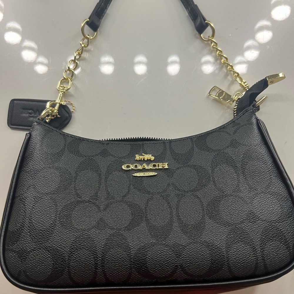 Coach Black and Gold Shoulder Bag